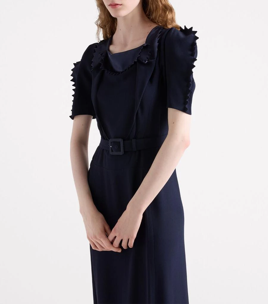 Prada Satin Crepe Belted Midi Dress 4