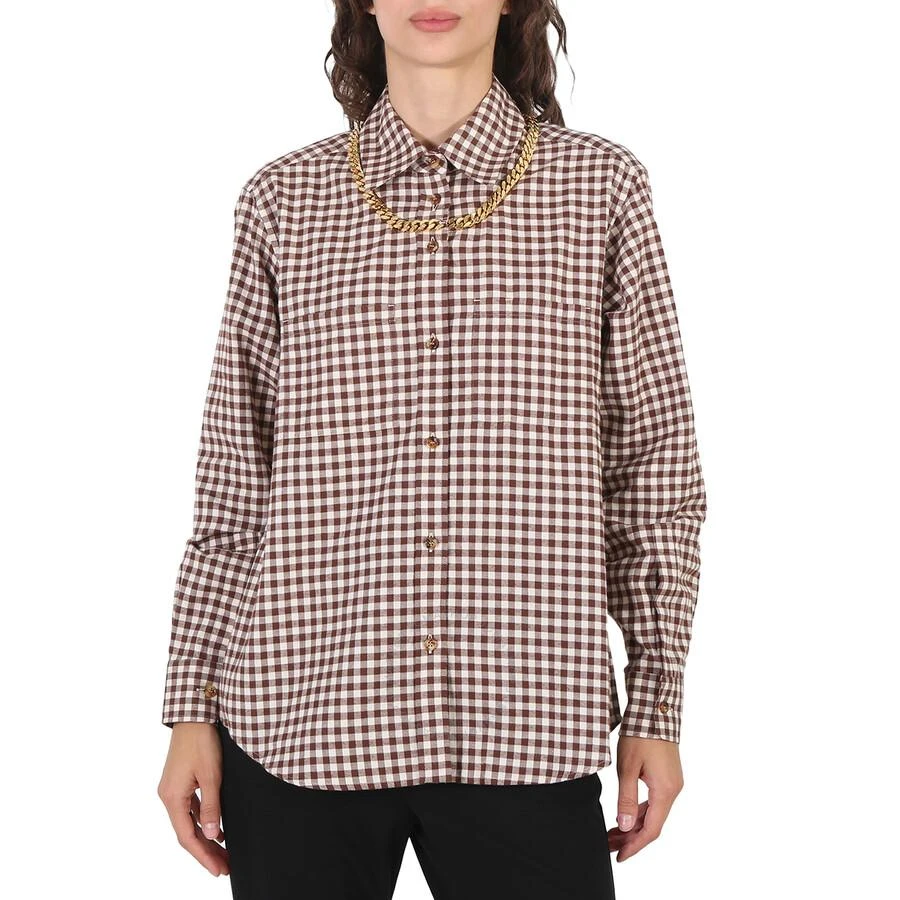 Burberry Gingham Cotton Check Chain Detail Shirt 1