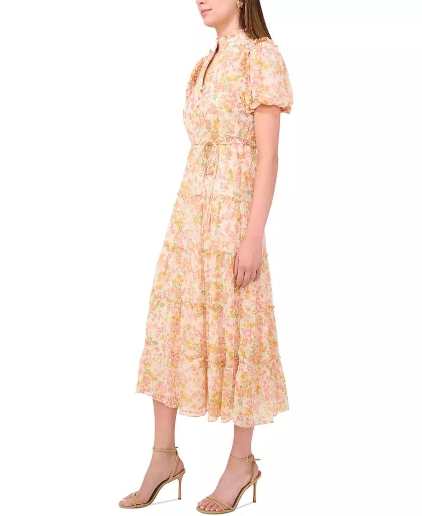 MSK Petite Printed Split-Neck Tiered Midi Dress 3