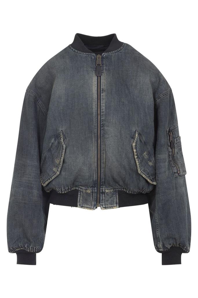 Balenciaga Standard Denim Bomber Jacket – On Sale Now with Up to