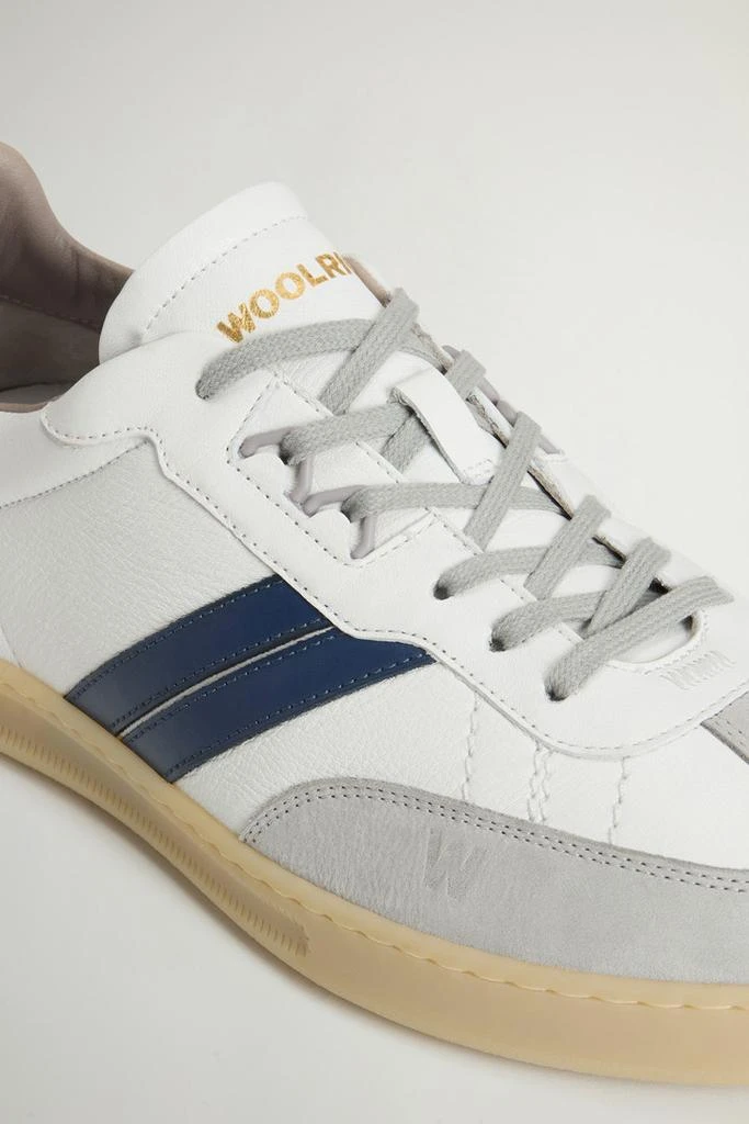 Woolrich Doubleu Tennis Sneakers in Leather with Side Stripes - Men - White 5