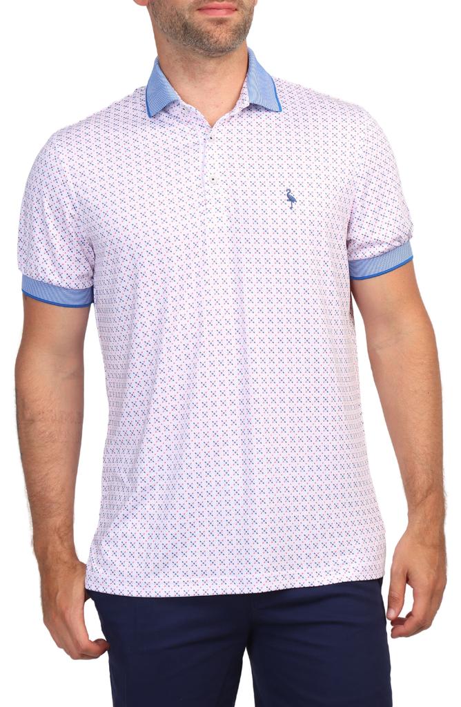 TailorByrd Geo Dot Print Performance Polo