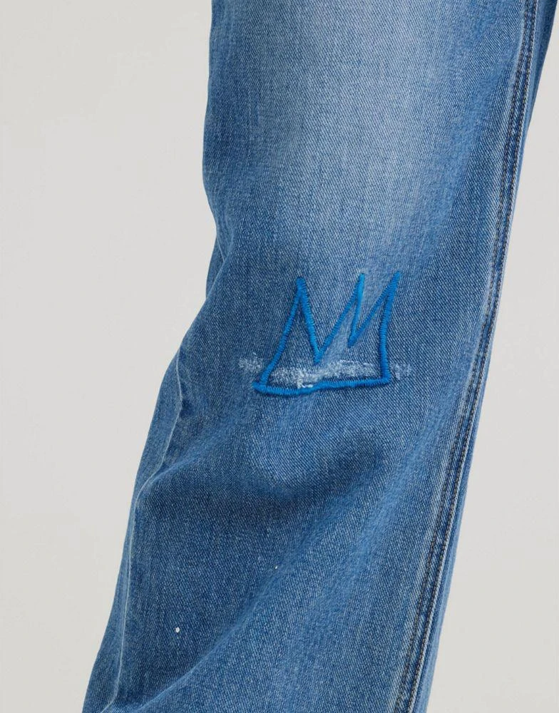 LEE Lee x Jean-Michael Basquiat capsule straight leg jeans in mid wash 4