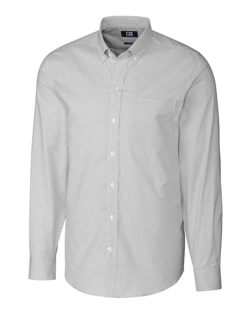 Cutter & Buck Men's L/S Tailored Fit Stretch Oxford Stripe Shirt 1