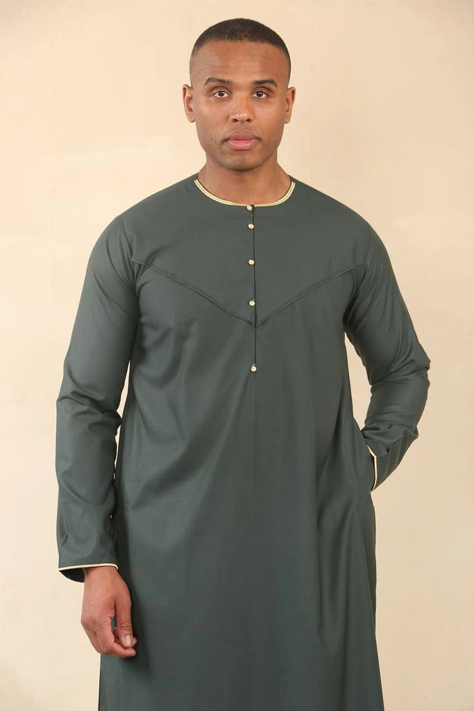 Arabic Thobes Men
s Omani Eid Green Thobe  Saudi Emirati Jubba Robe 2