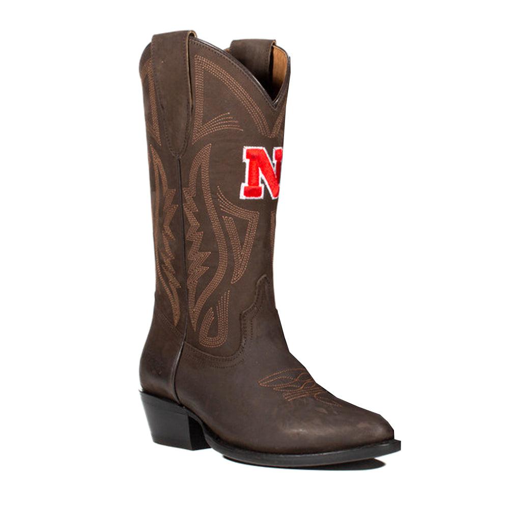 Gameday Boots University of Nebraska Embroidered Round Toe Pull On Cowboy Boots