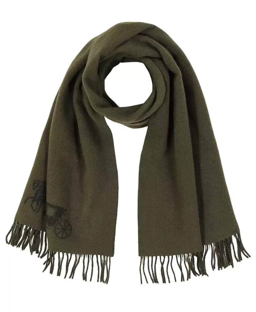 Coach Women
s Oversized Bicolor Horse and Carriage Muffler 1