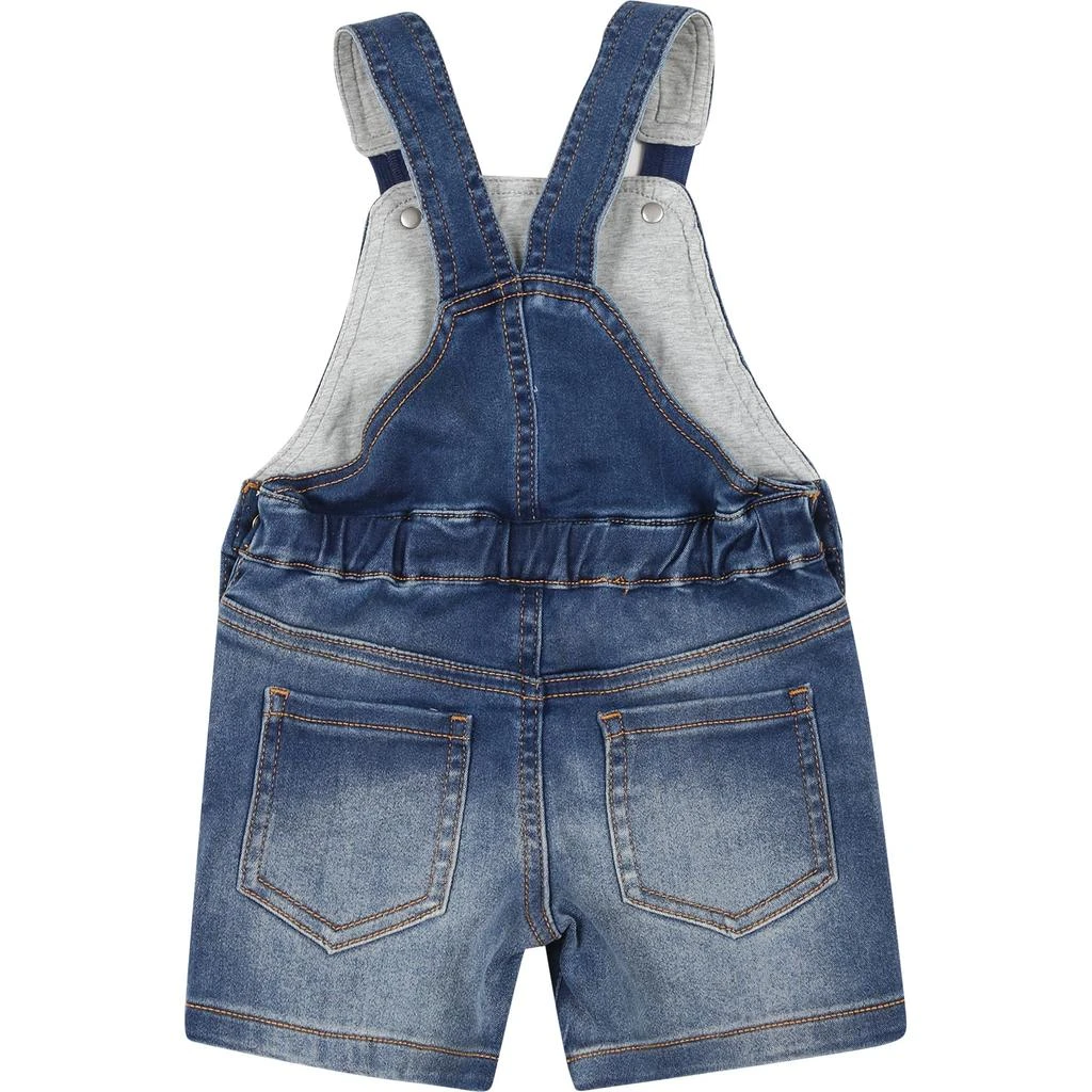 Moschino Blue Dungarees For Babykids With Teddy Bear And Logo 2