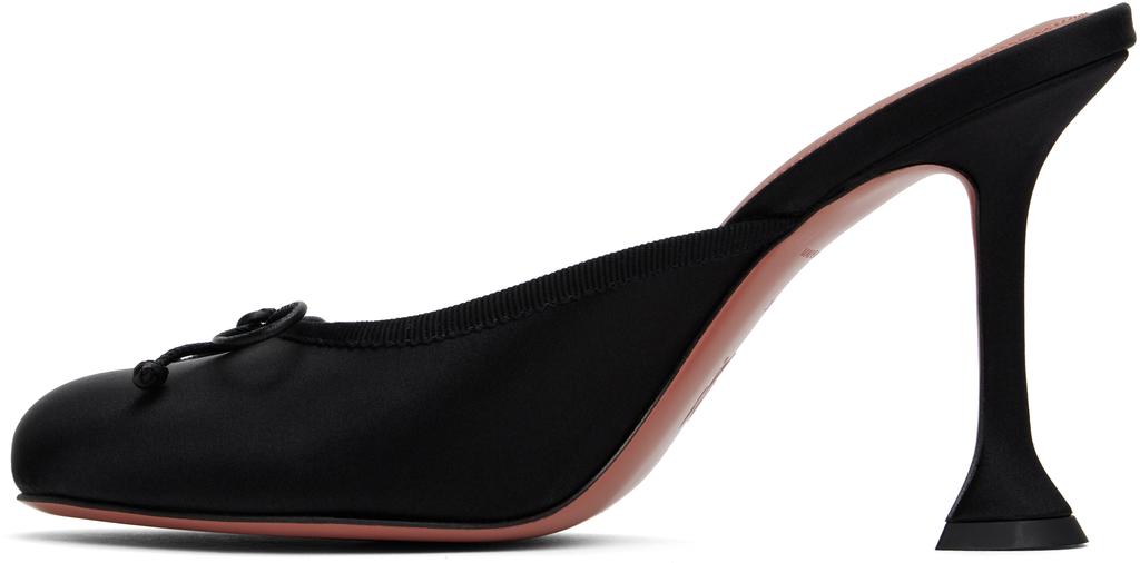 Amina Muaddi Black Lila Slipper 95 Heels IT-43 - Slippers