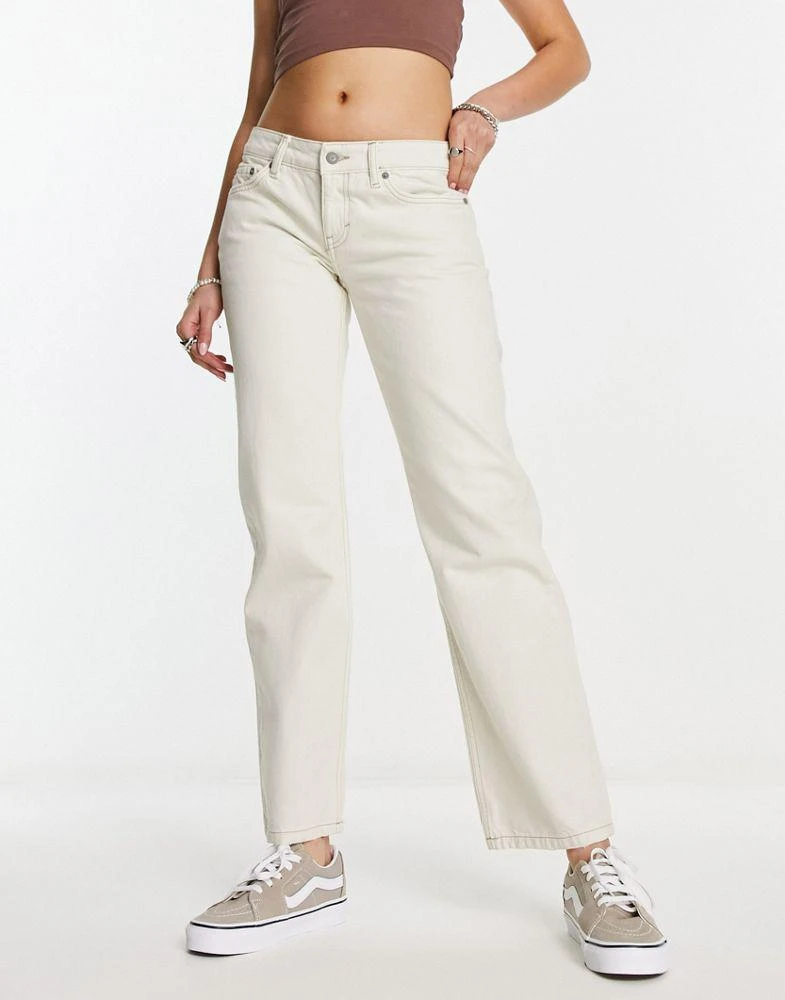 Weekday Weekday Arrow low rise straight leg jeans in chalk white 2