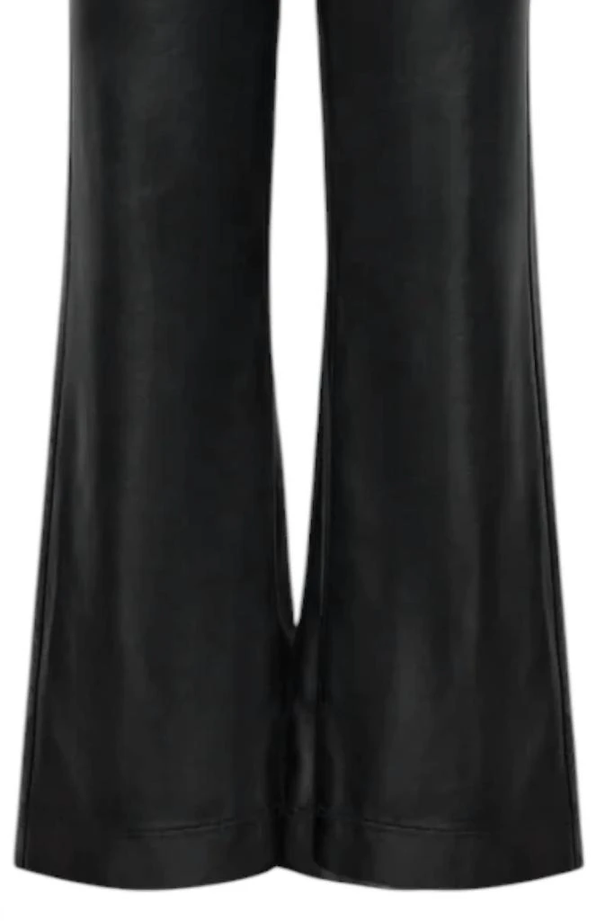 FRNCH Frnch - Women's Faux Leather Bootcut Pants 3