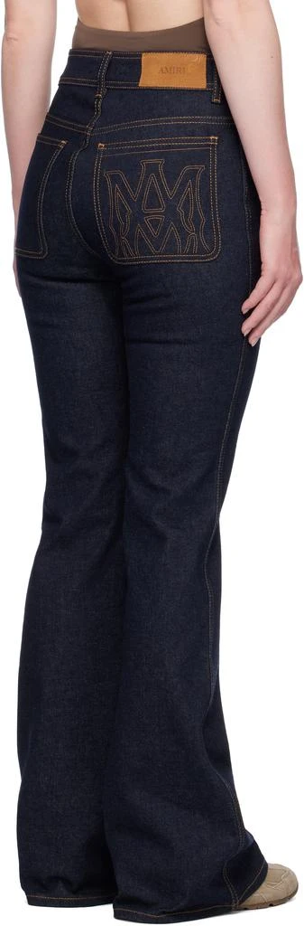 AMIRI Navy Zip Up Flare Jeans 3