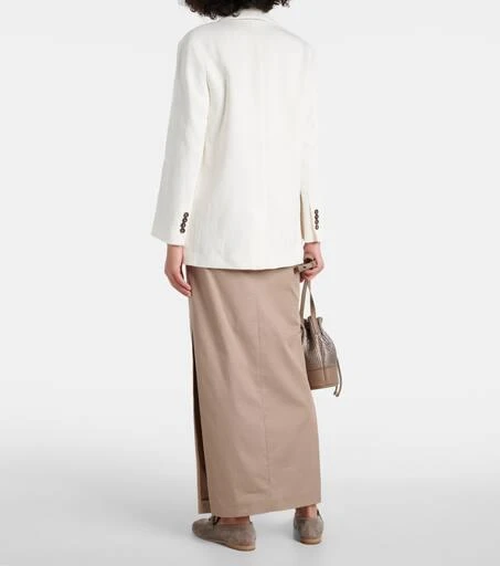 Brunello Cucinelli Herringbone cotton and linen blazer 3