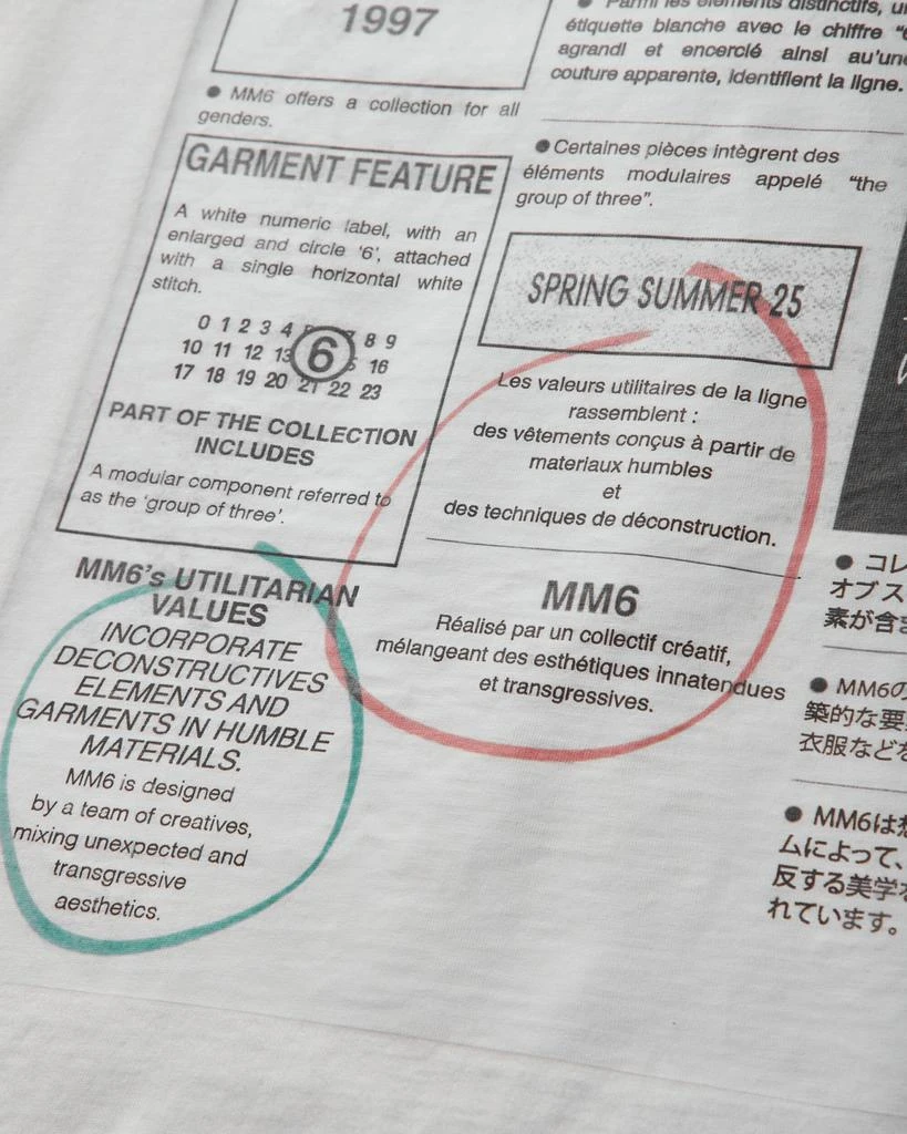 MM6 Women's Newspaper Print T-Shirt Off White 3