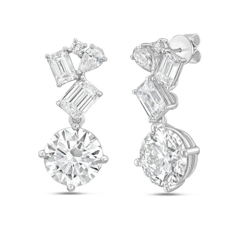 Diana M Jewels 14KT WHITE GOLD LAB GROWN DIAMOND FASHION  EARRINGS WEIGHING 8.00 CTS TW 2