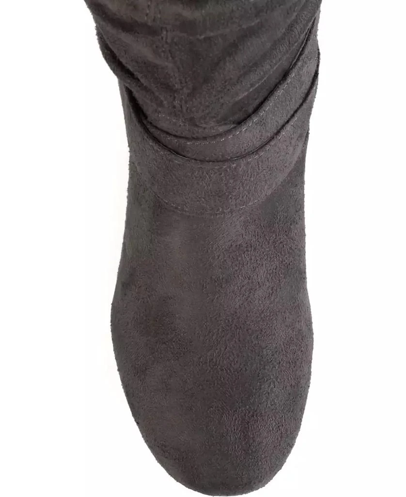 Journee Collection Women's Shelley Rouched Buckle Mid Shaft Boots 8