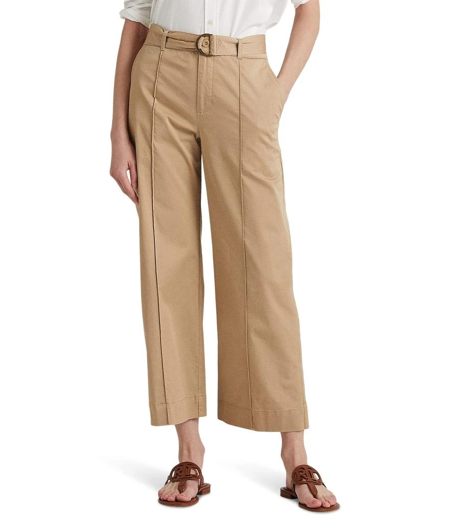 LAUREN Ralph Lauren Micro-Sanded Twill Belted Wide-Leg Pants 1