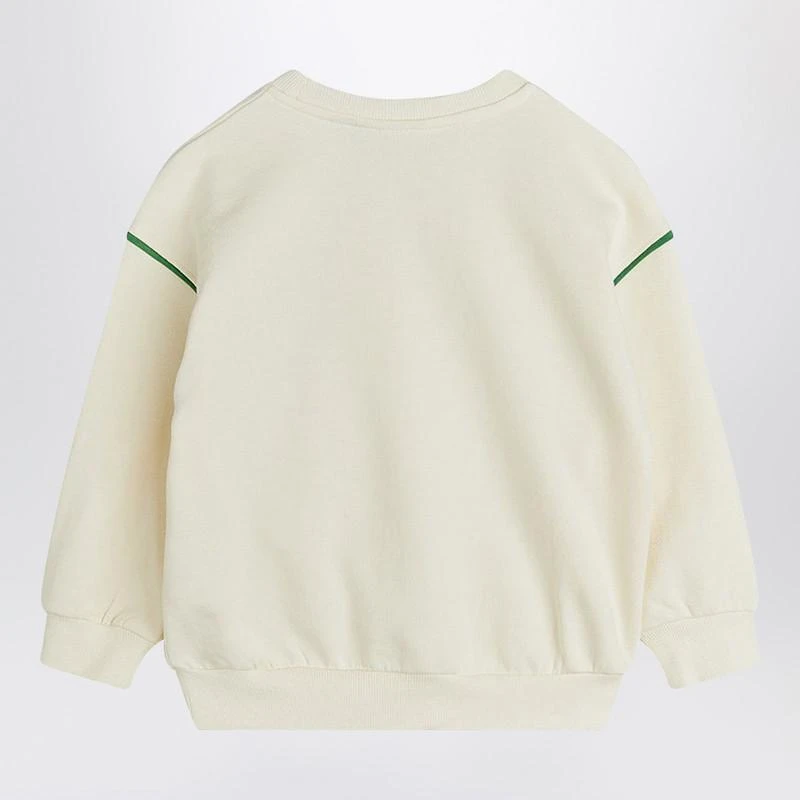 Mini Rodini Ivory sweatshirt with a velvet lizard 2