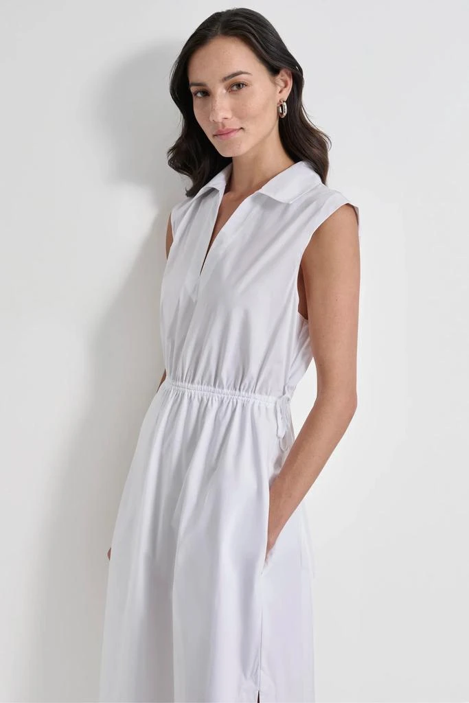 DKNY CUTOUT PINSTRIPED MIDI SHIRT DRESS 6