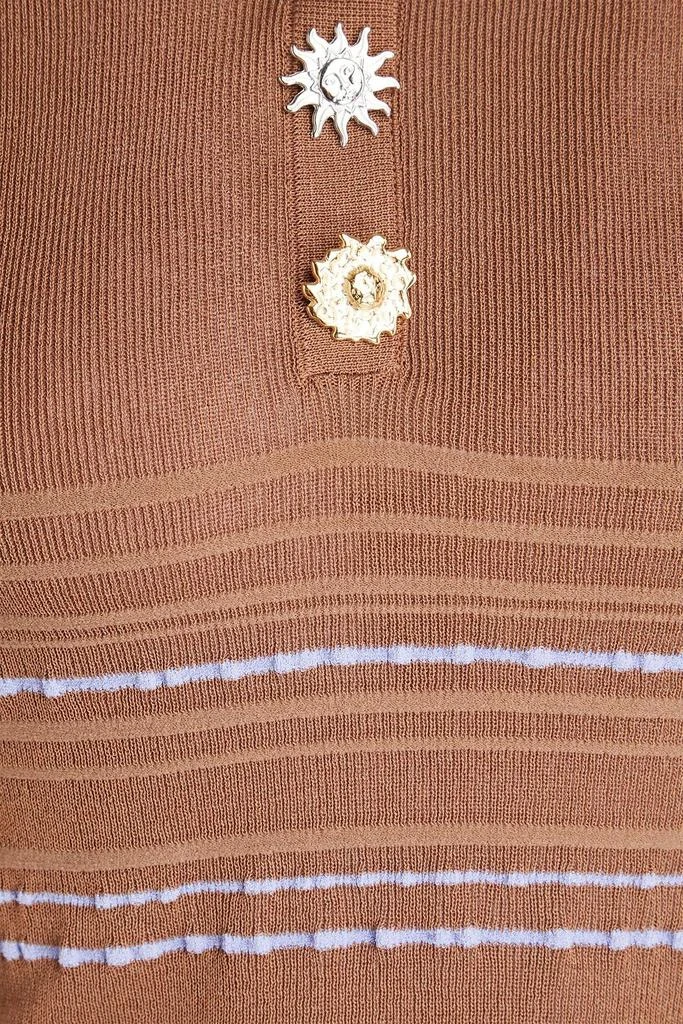 Jacquemus Cropped striped knitted polo shirt 4