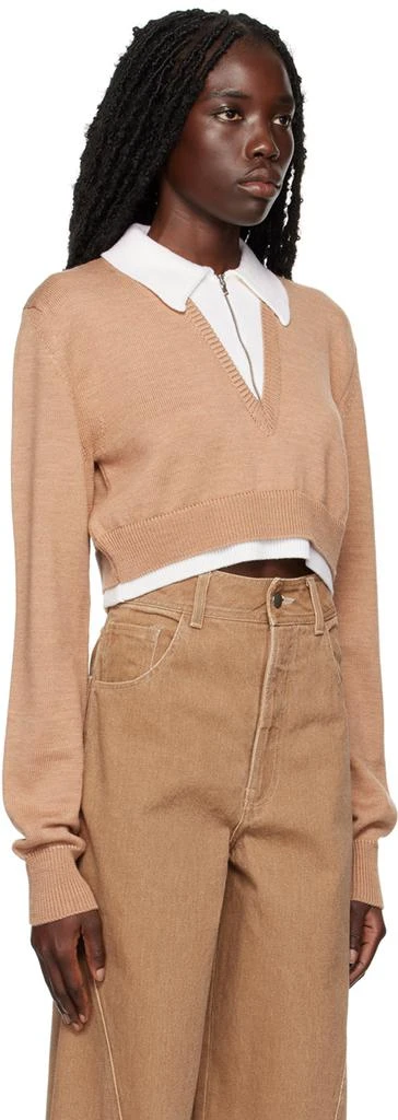 Elleme Beige Zip Collar Sweater 2