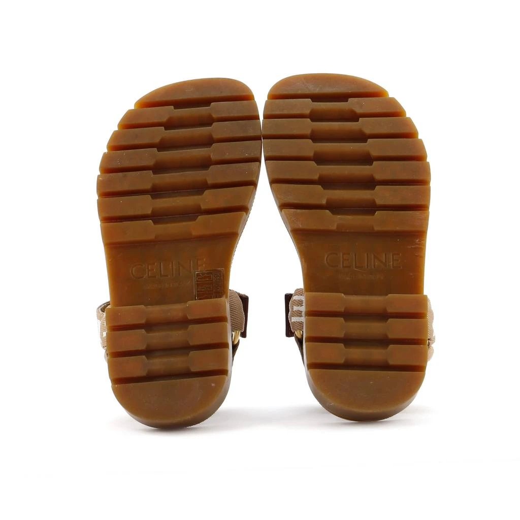 Celine Women's Logo Leo Sandals Printed Wool 4