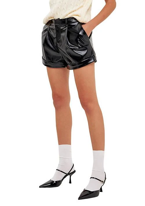 Grey Lab Lab Low Waist Faux Leather Shorts 4
