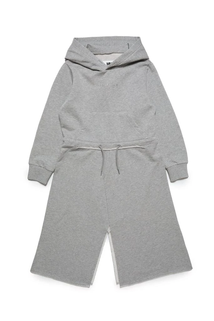 MM6 Maison Margiela Mm6d63u Dress Maison Margiela Hooded Fleece Maxi-dress With Raw Cut Hemline 1