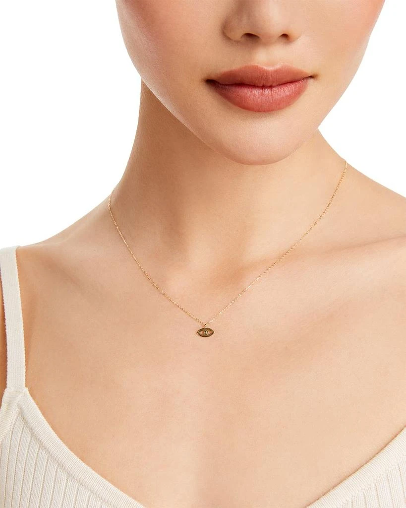 Moon & Meadow 14K Yellow Gold Evil Eye Pendant Necklace, 16" 2
