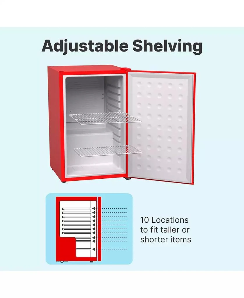 SnowLion Premium 65 L Solid Door Mini Refrigerator, Freestanding Under-Counter in Red 5