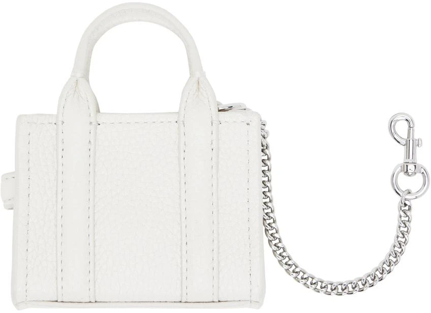Marc Jacobs Silver & Off-White 'The Nano Tote Bag Charm' Keychain 2