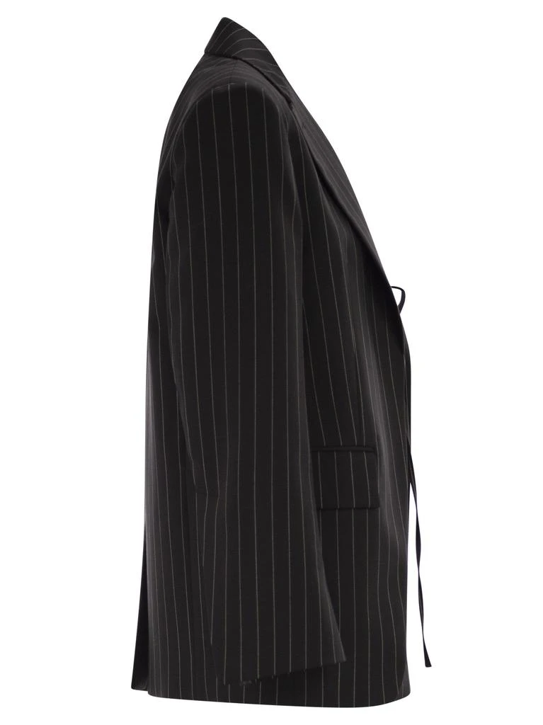 Max Mara Spxdivina - Tailored Blazer In Pinstriped Gabardine 3