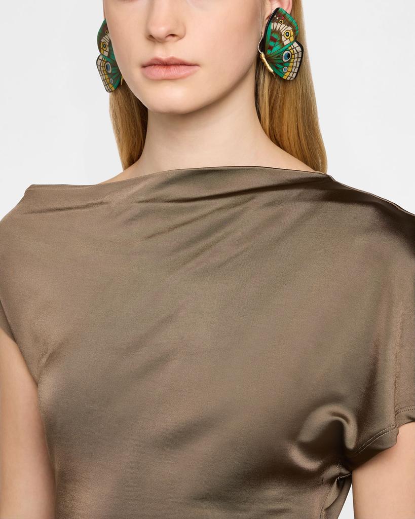 Silvia Furmanovich Butterfly Marquetry Earrings with Diamonds