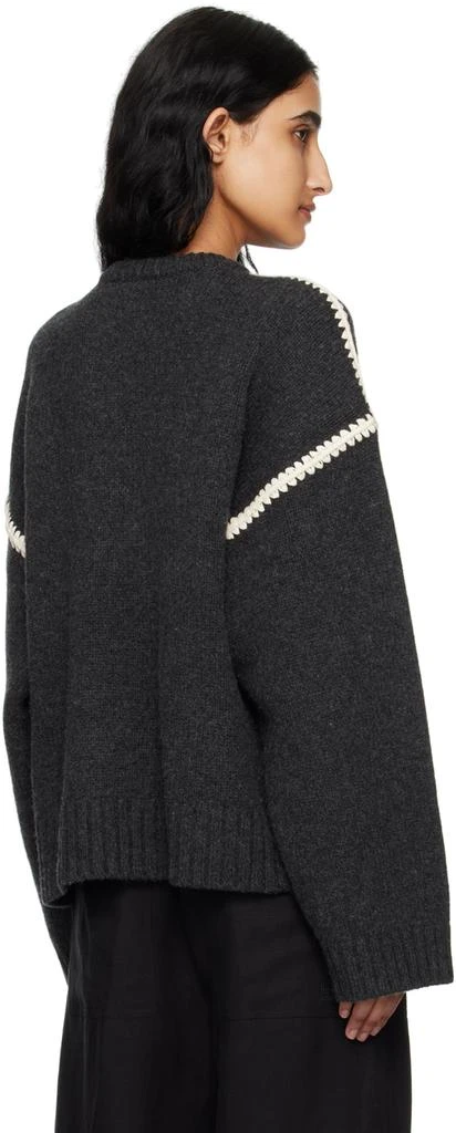 Totême Gray Embroidered Sweater 3
