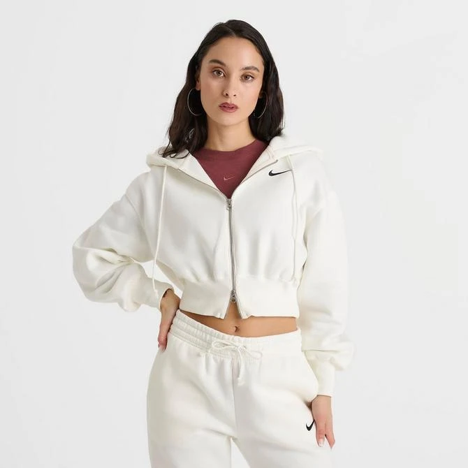 NIKE Women's Nike Sportswear Phoenix Fleece Crop Full-Zip Hoodie 3