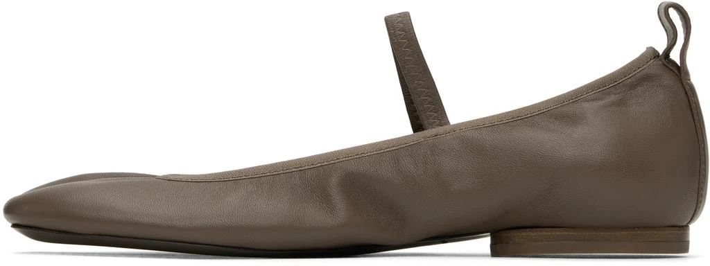 Lemaire Taupe Square Flat Ballerina Flats 3