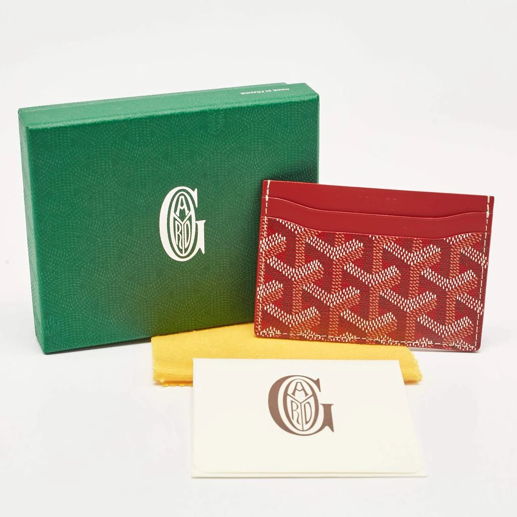 Goyard Goyard Red Goyardine Coated Canvas and Leather Saint Sulpice Card Holder 6