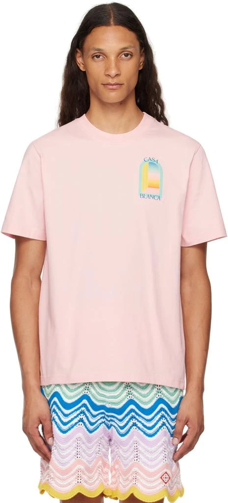 Casablanca Pink L'Arc Coloré T-Shirt 1