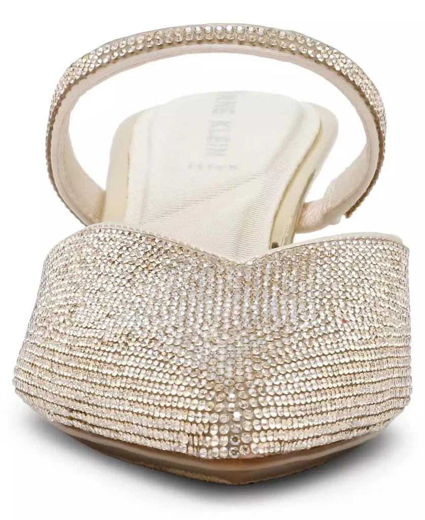 Anne Klein Women's Idina Crystal Kitten Heel Mules 9