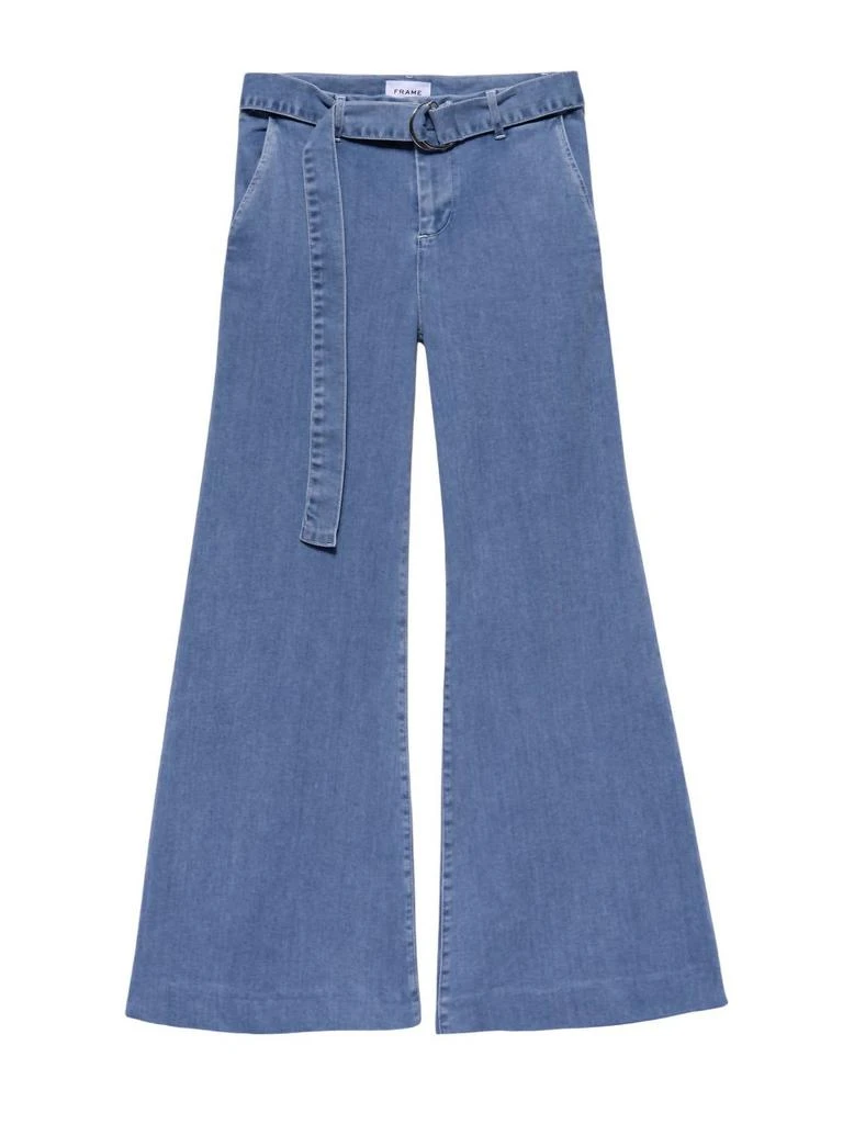 FRAME Women's Le Palazzo Belted Crop Jeans In Danbury Blue 1
