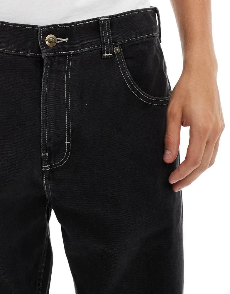 DICKIES Dickies houston regular fit denim jeans in washed black 5