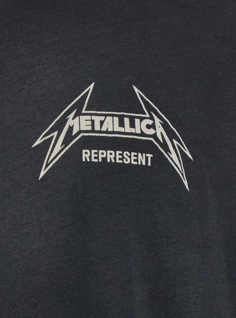 Represent 40 Year Anniversary Represent X Metallica Black T-shirt With Front And Back Logo Print In Cotton Blend Man 3