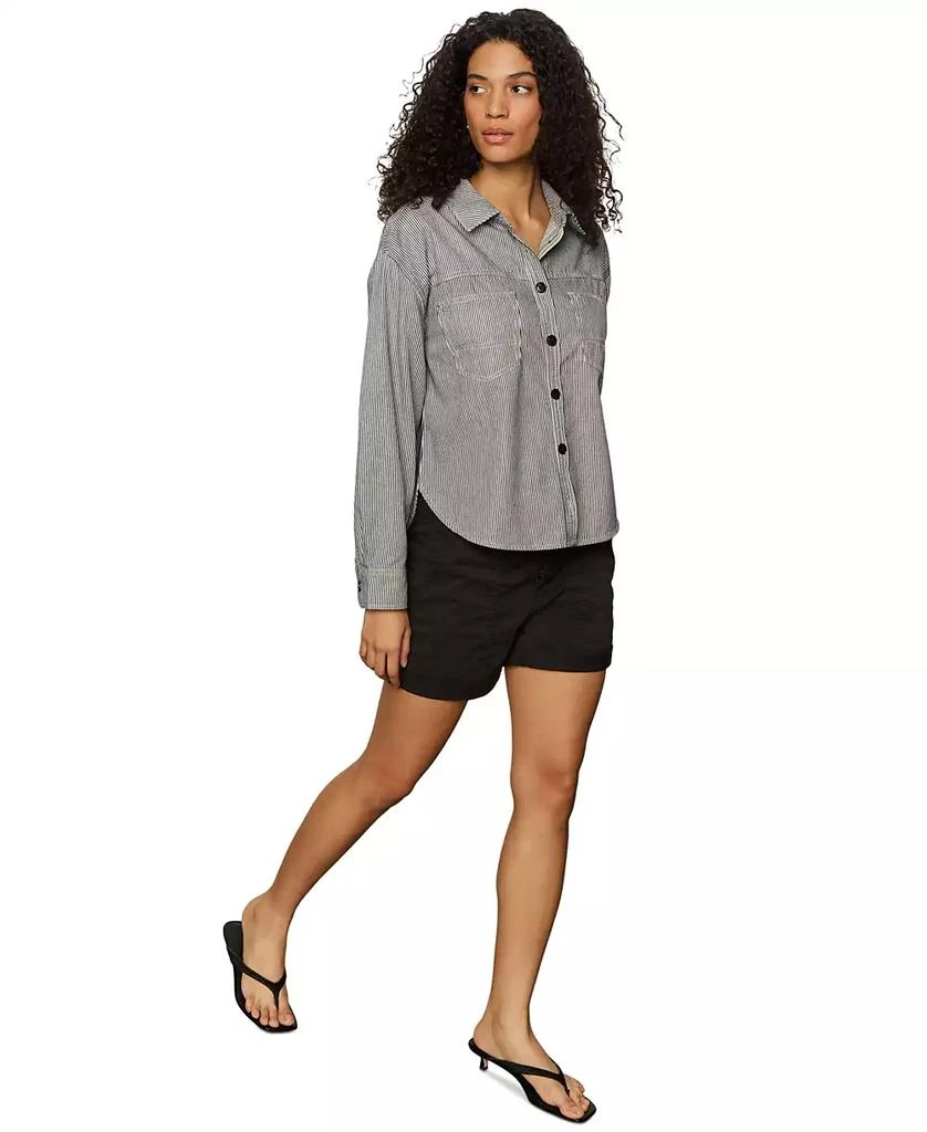 Sanctuary Women's Ivy Striped Cotton Button-Front Shirt 6