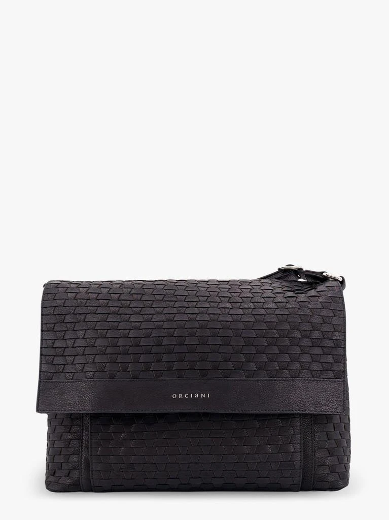 ORCIANI Leather shoulder bag with interwined motif 1