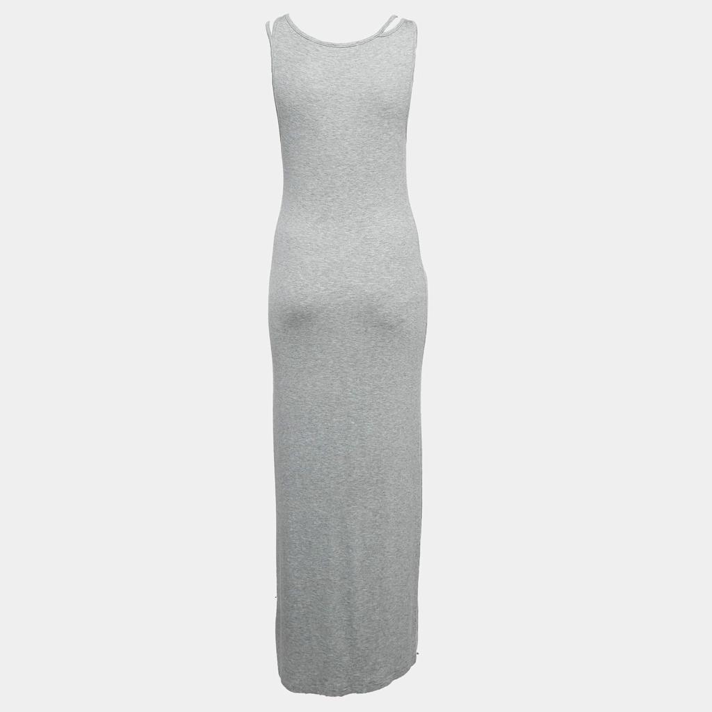 Lovers + Friends Lovers and Friends Grey Rib Knit Cut-Out Detail Sleeveless Maxi Dress M