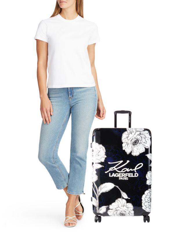 Karl Lagerfeld Paris 28 Inch Floral Spinner Suitcase