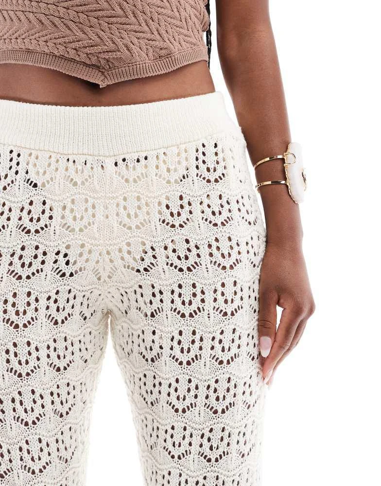 Miss Selfridge Miss Selfridge beach crochet trouser in cream 4