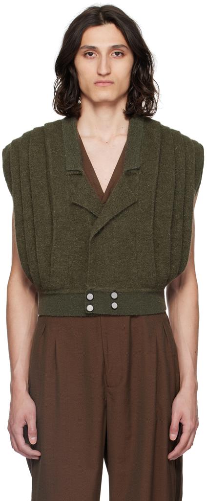 Kiko Kostadinov Khaki Orson Cardigan