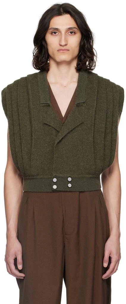 Kiko Kostadinov Khaki Orson Cardigan 1