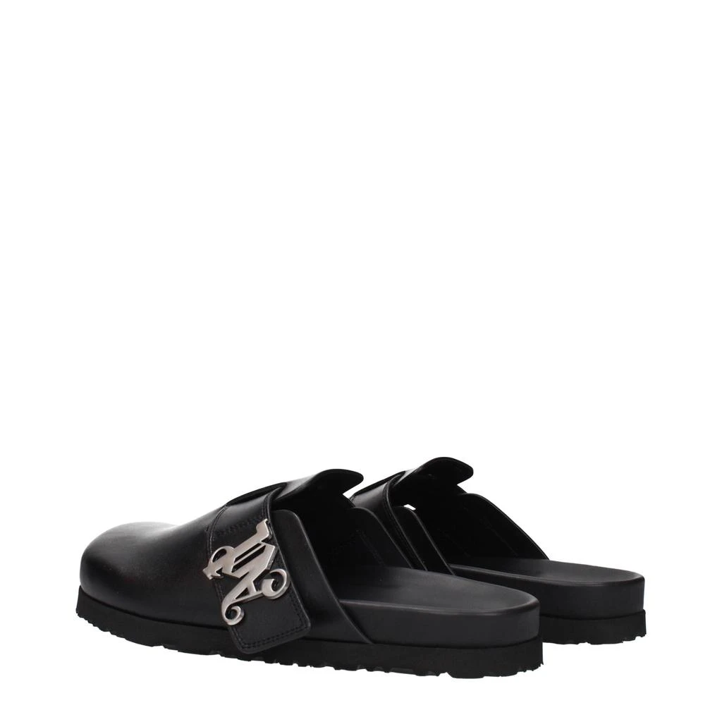 Palm Angels Palm Angels Black Leather Slippers 4